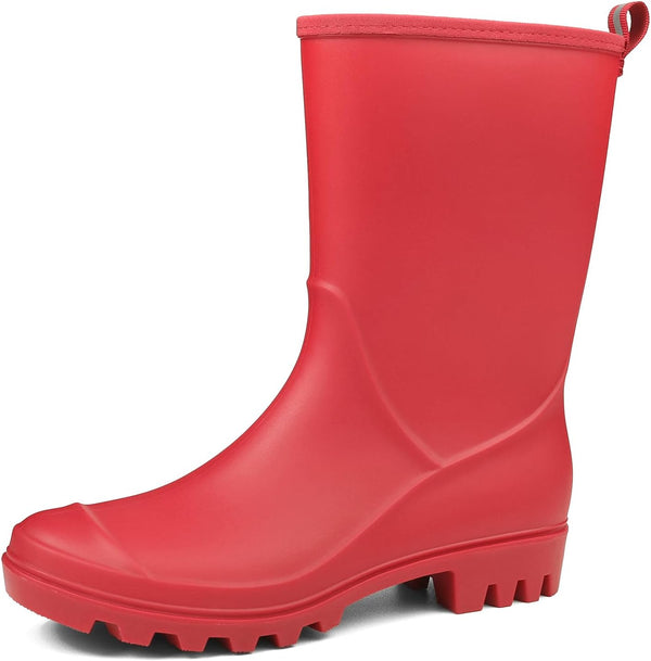 Women's Mid-calf Waterproof Rain Boots – Seamless Pvc With Anti-slip