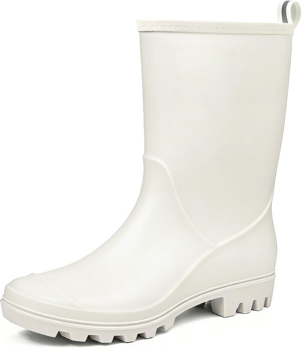 Women's Mid-calf Waterproof Rain Boots – Seamless Pvc With Anti-slip