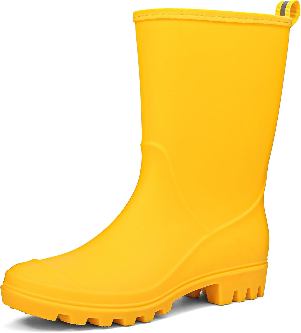 Women's Mid-calf Waterproof Rain Boots – Seamless Pvc With Anti-slip