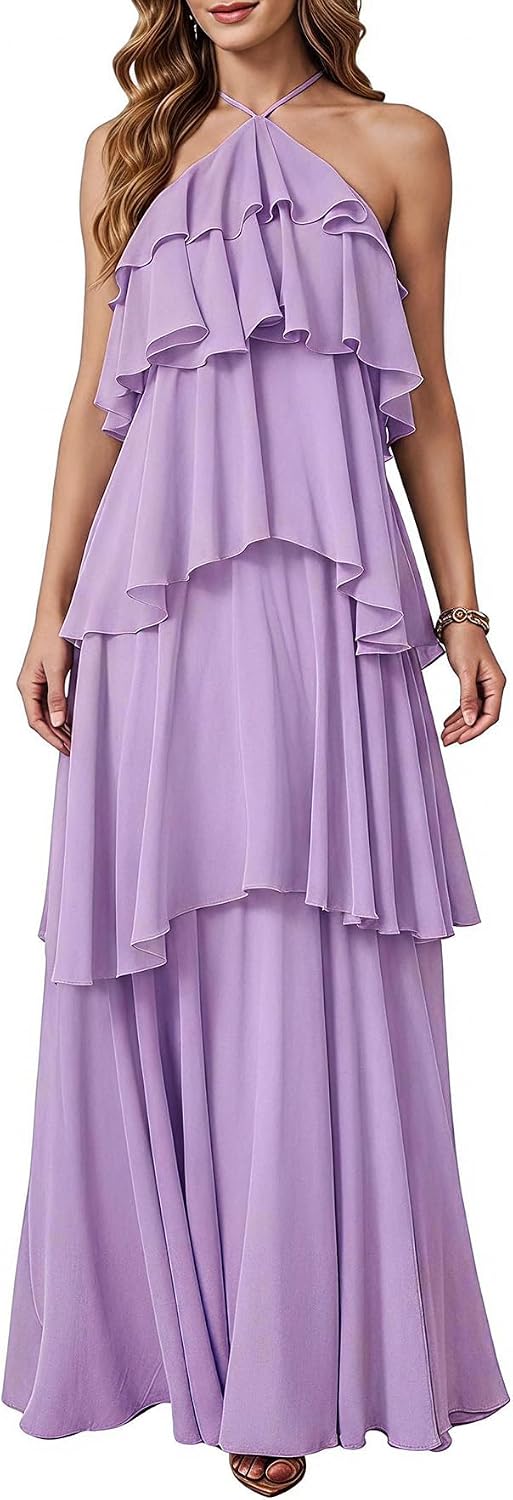 SOLY HUX Women's Wedding Guest Maxi Dress