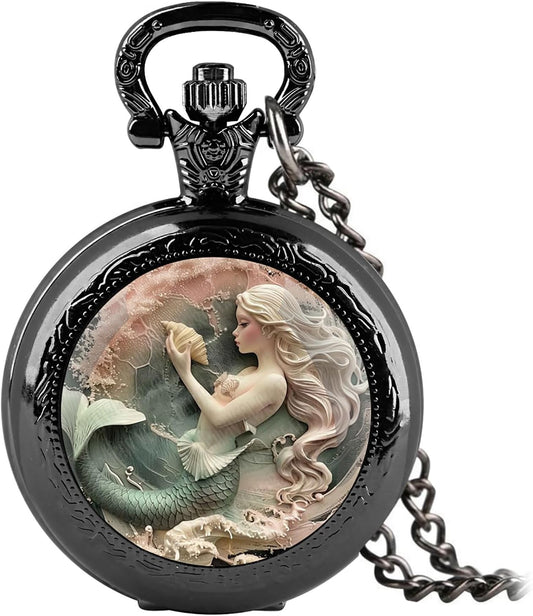 Vintage Graphic Animal Quartz Pocket Watch