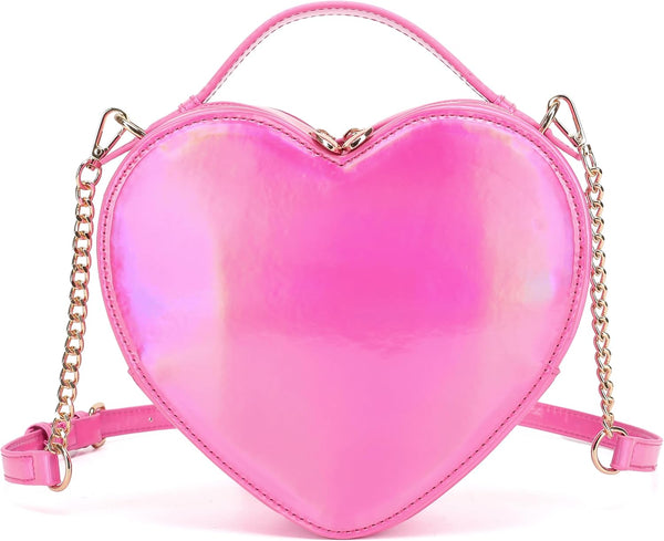 Heart-Shaped Zip-Around Crossbody Purse
