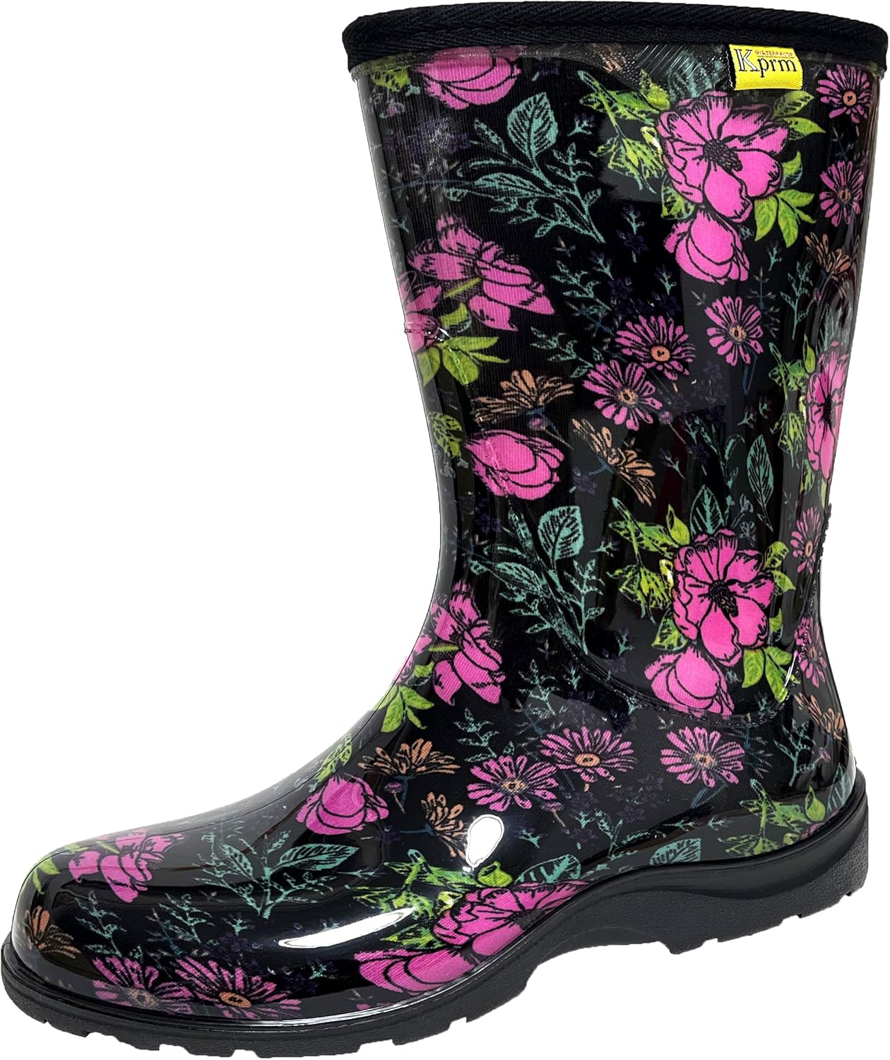 Women's Rain Boots Waterproof Mid Calf Rubber Boots For