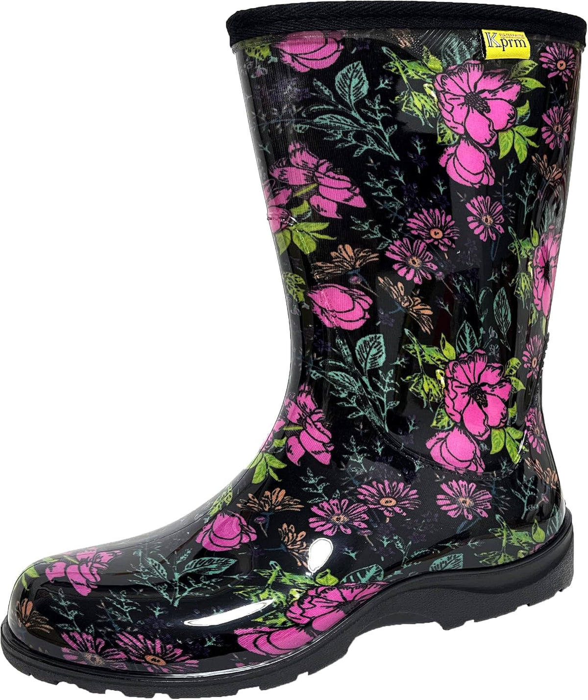 Women's Rain Boots Waterproof Mid Calf Rubber Boots For