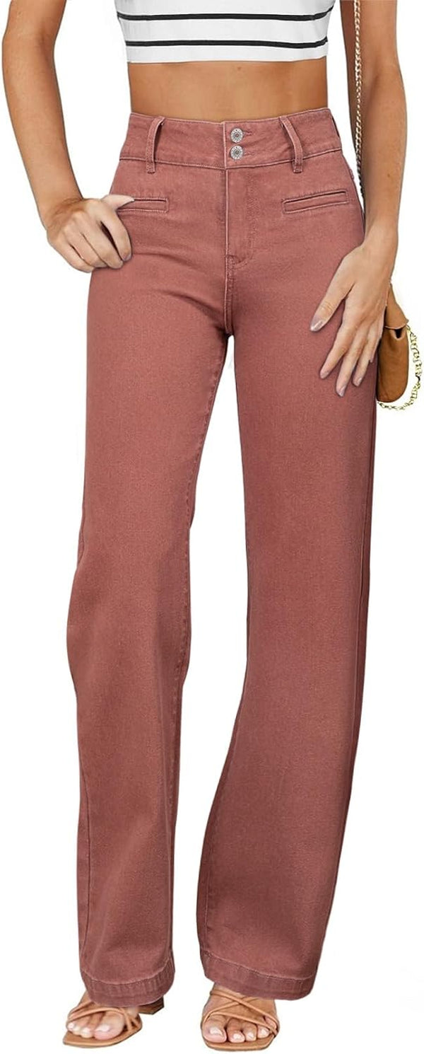 Sidefeel Women's Jeans High Waisted Straight Leg Stretchy Jeans