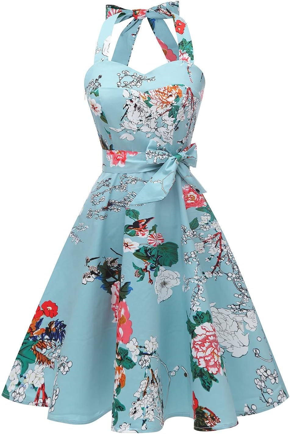 Topdress Women'sVintage Polka Audrey Dress 1950s Halter Retro Cocktail Dress