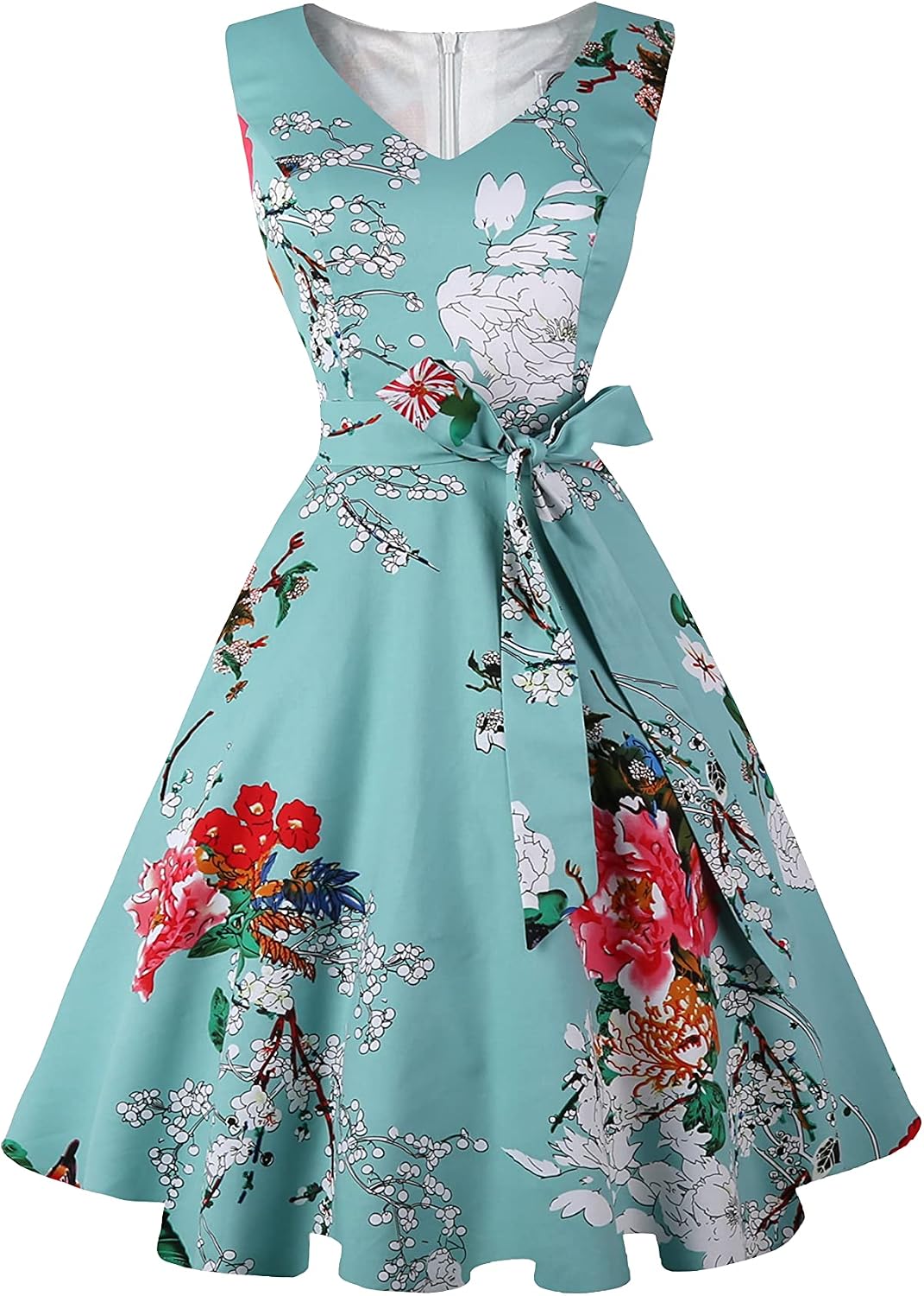 Dressever Women's 50s 60s Vintage Sleeveless Dress | Cocktail Party Dress with Pockets;Anniversary dress;Halloween dress;Christmas dress;Work dress