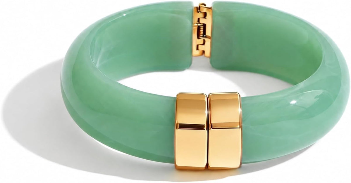Mchic Chunky Resin Bangles for Women, Colorful Vintage Bracelets Main image