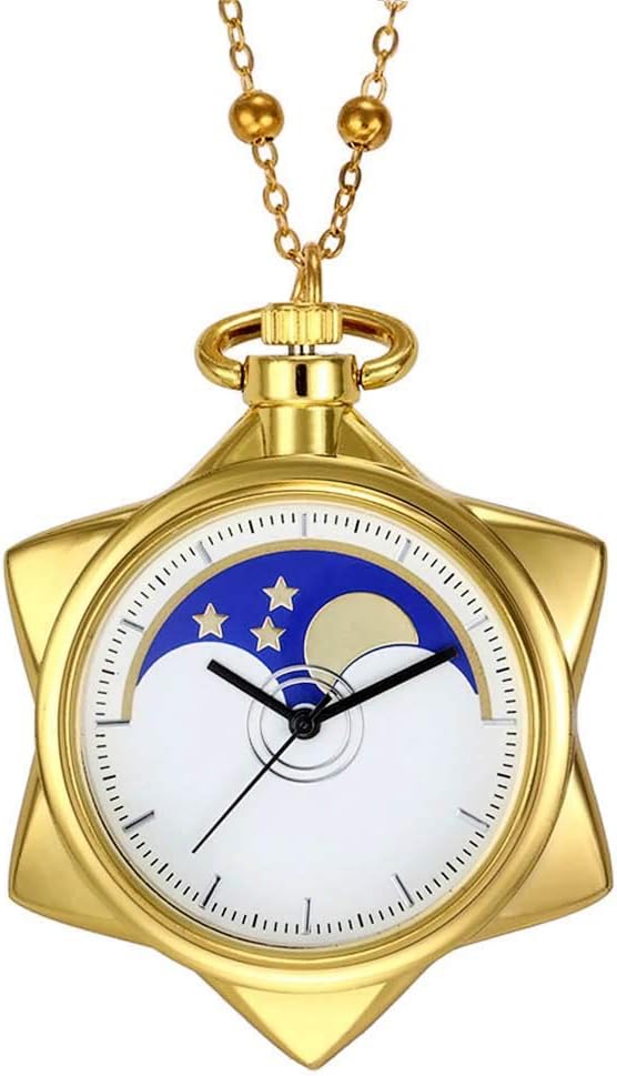 Moon Pocket Watch Gold Rhinestone Star Quartz Pocket Watches for Women