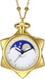 Moon Pocket Watch Gold Rhinestone Star Quartz Pocket Watches for Women