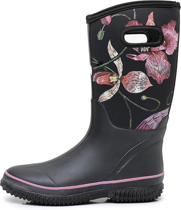 Mid-calf Rain Boots - Waterproof Insulated 5.5mm Neoprene Mud Boots