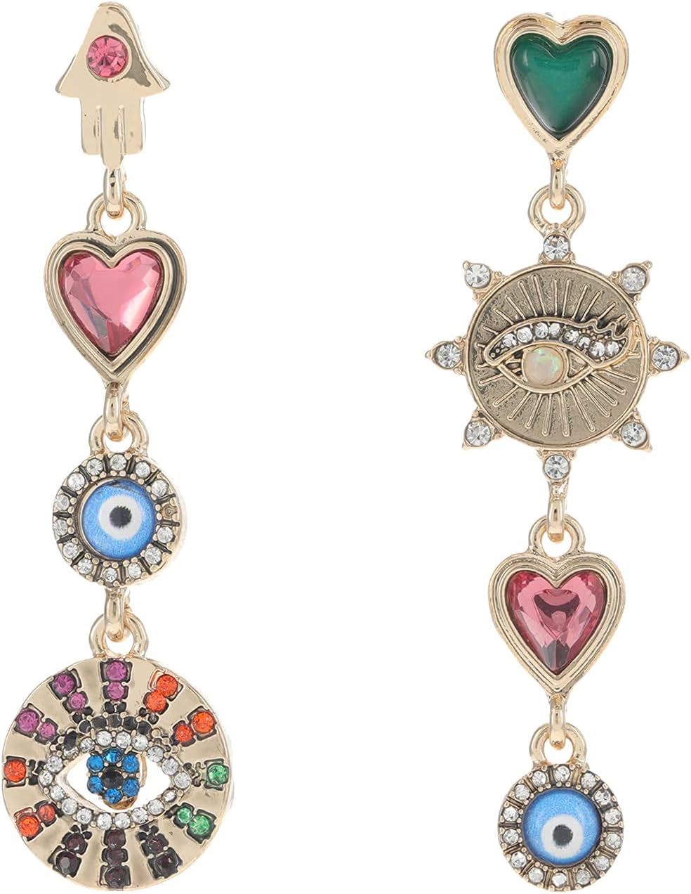 Betsey Johnson Womens Evil Eye Linear Earrings