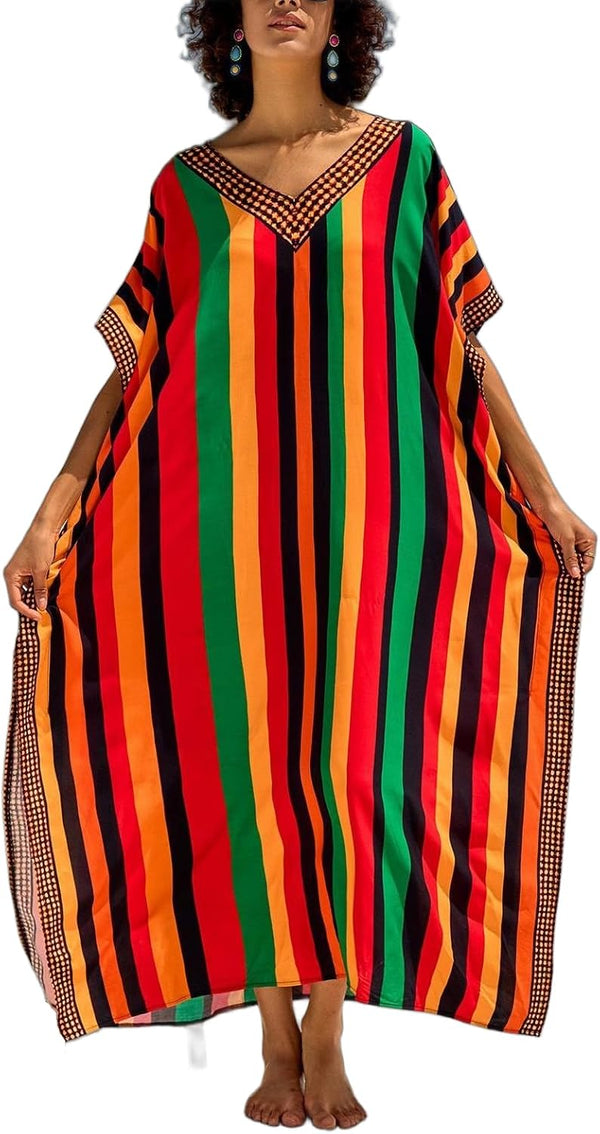 Women's Plus Size Beach Lounge Kaftan Maxi Dress swimsuit coverup for women
