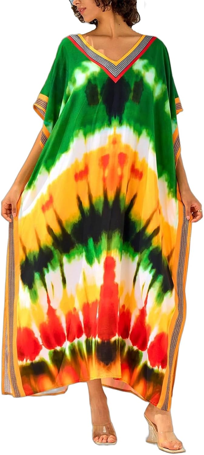 Women's Plus Size Beach Lounge Kaftan Maxi Dress swimsuit coverup for women
