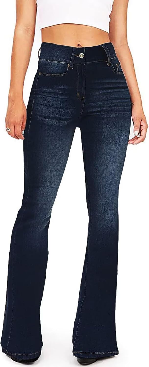 Kdf Flare Jeans For Women's Bootcut Bell Bottom Jeans High Waisted