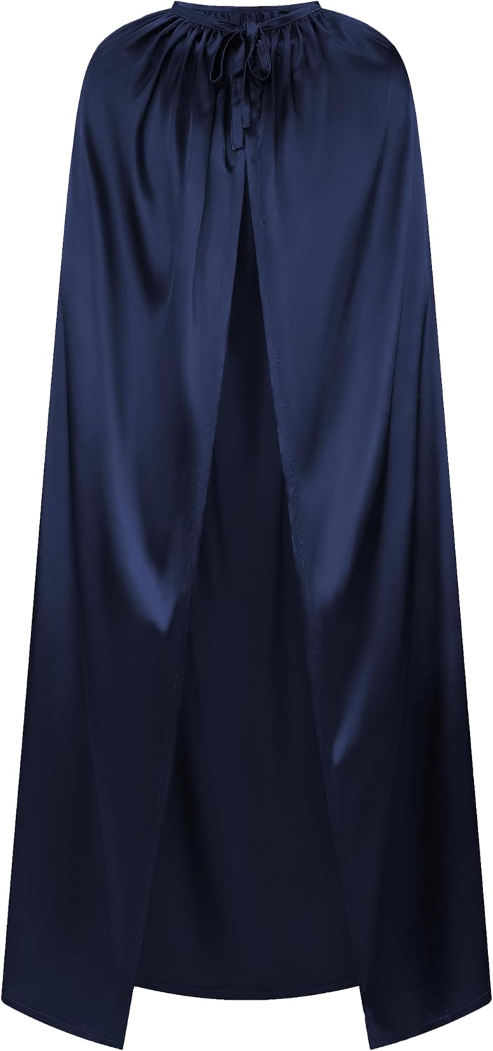 Unisex Full Length Cape Cloak, Halloween Witch Vampire Wizard Knight Robe Cosplay Costume for Women Men