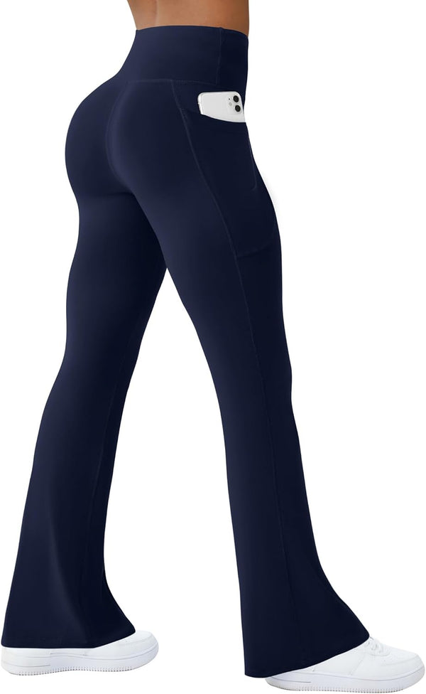 Womens Yoga Pants With Pockets High Waisted Flare Leggings