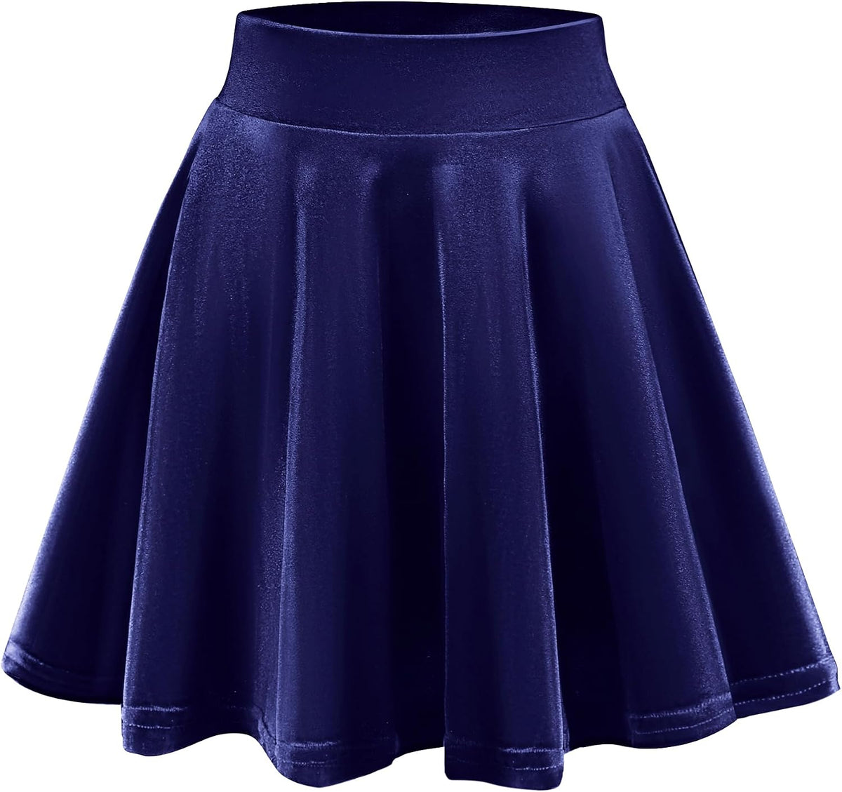 Urban CoCo Women's Crushed Velvet Mini Skater Skirt Pleated Stretchy A-Line