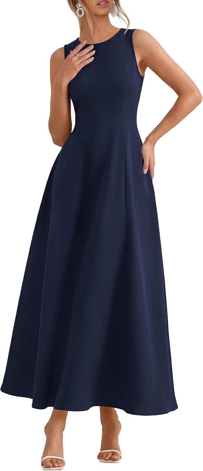 PRETTYGARDEN Women's Sleeveless Summer Elegant Maxi Dresses