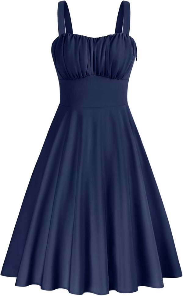 Belle Poque Womens Vintage A-line Midi Cocktail Party Dress