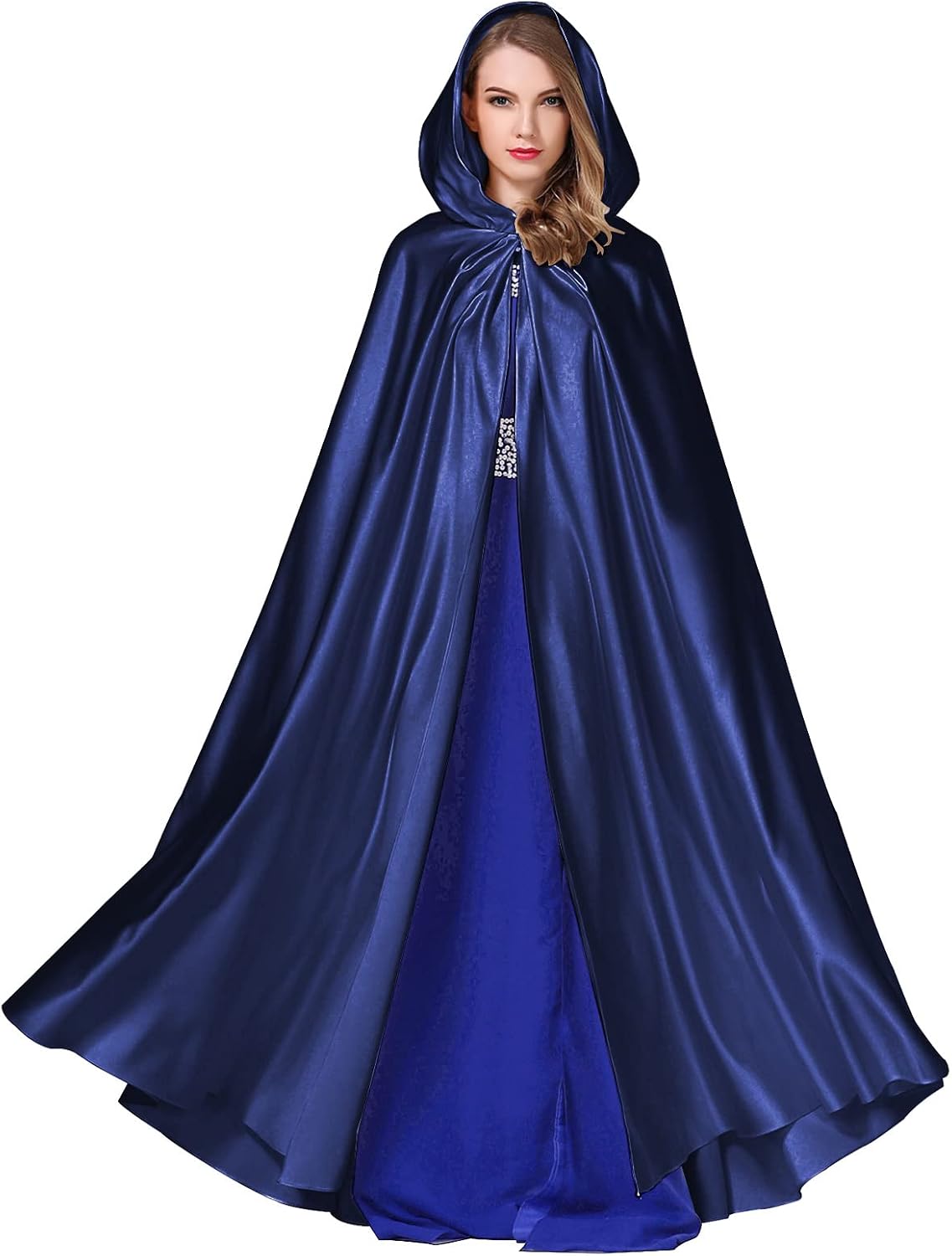 BEAUTELICATE Women's Wedding Hooded Cape Bridal Cloak Poncho Full Length