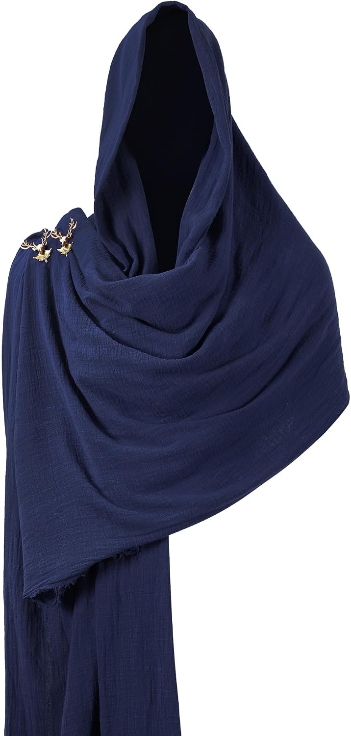 Berenlu Renaissance Hooded Cowl for Men, Medieval Costume Shawl