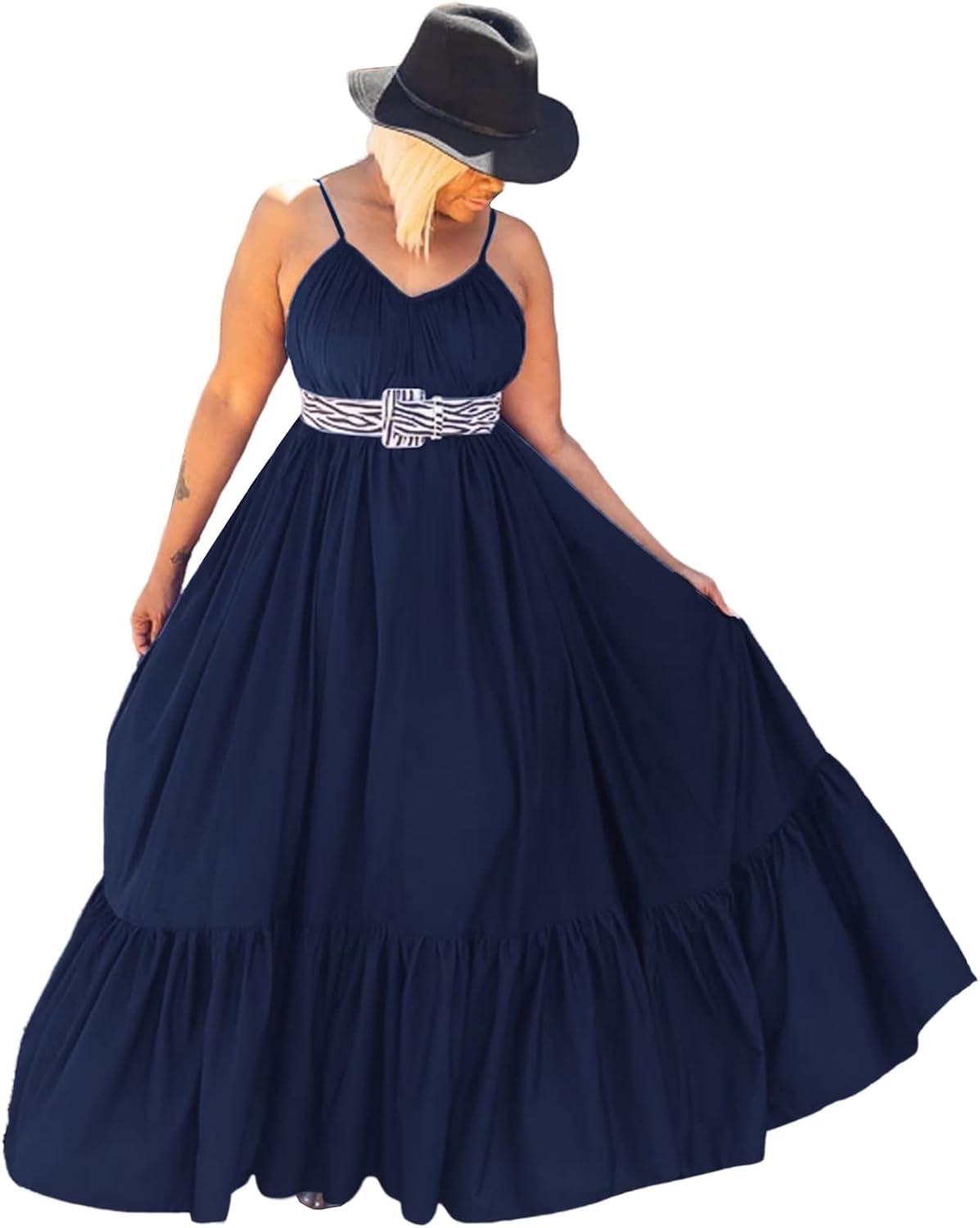 Women's Spaghetti Strap Oversized Loose Beach Long Maxi Swing Dress