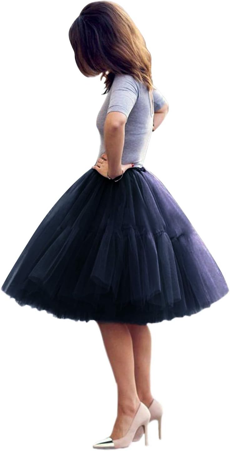 BABYONLINE D.R.E.S.S. Women Tutu Skirt Knee Tulle Skirt Petticoat Skirts Crinoline Rockabilly Tutu Skirts Slip