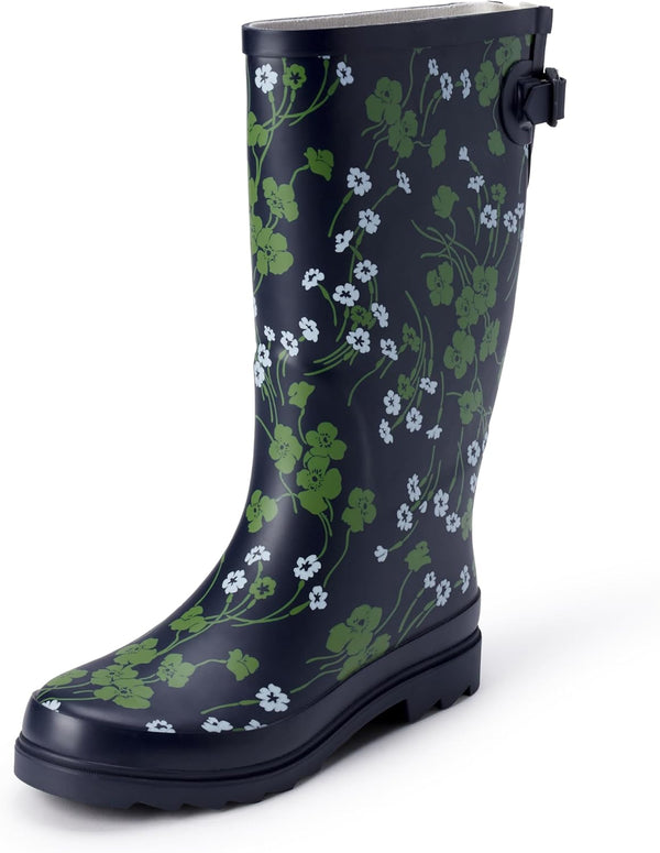 Women's Waterproof Tall Rain Boot With Adjustable