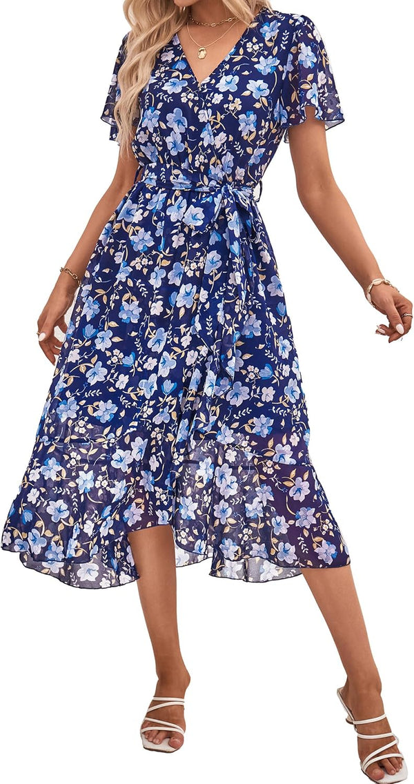 PRETTYGARDEN Women's Summer Floral Boho Maxi Dress