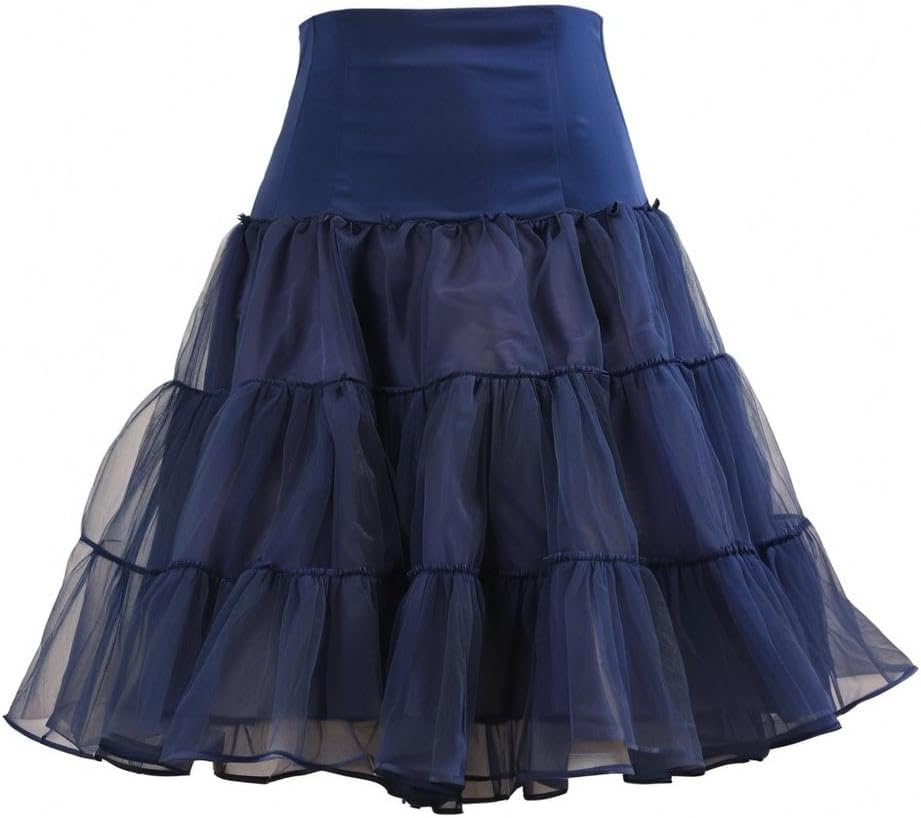 Women's 50s Vintage Petticoat 26" Crinoline Rockabilly Tutu Skirt Slip S-L…