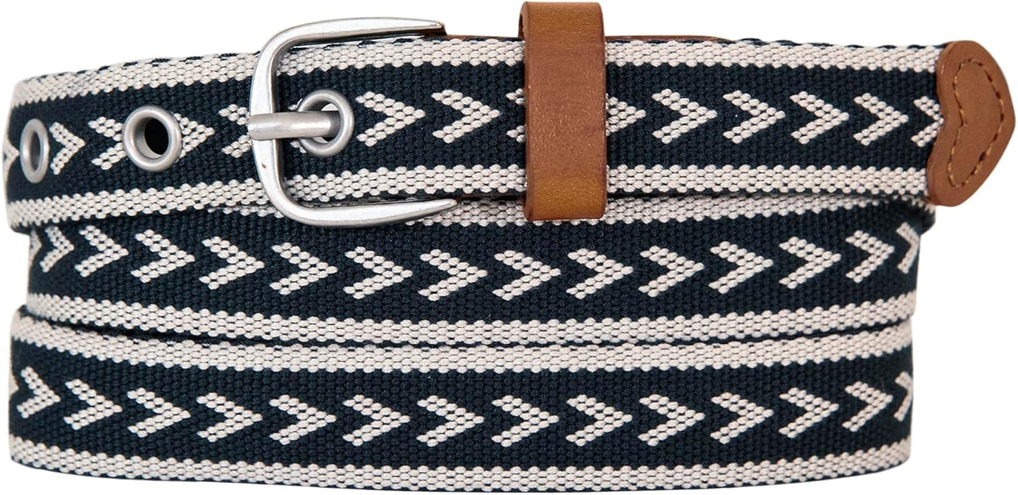 Eddie Bauer Womens Cascade Grommet Webbing Belt With Metal Buckle