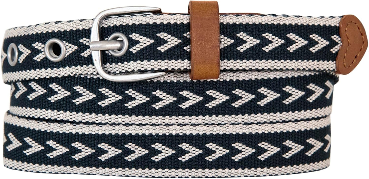Eddie Bauer Womens Cascade Grommet Webbing Belt With Metal Buckle