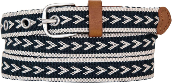 Eddie Bauer Womens Cascade Grommet Webbing Belt With Metal Buckle
