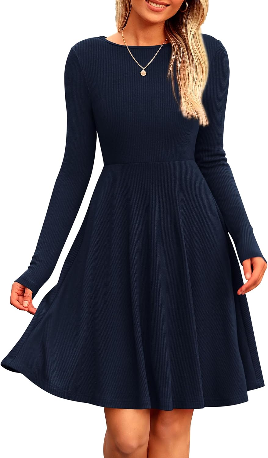 PRETTYGARDEN Women's Fall Casual Long Sleeve Short Dress