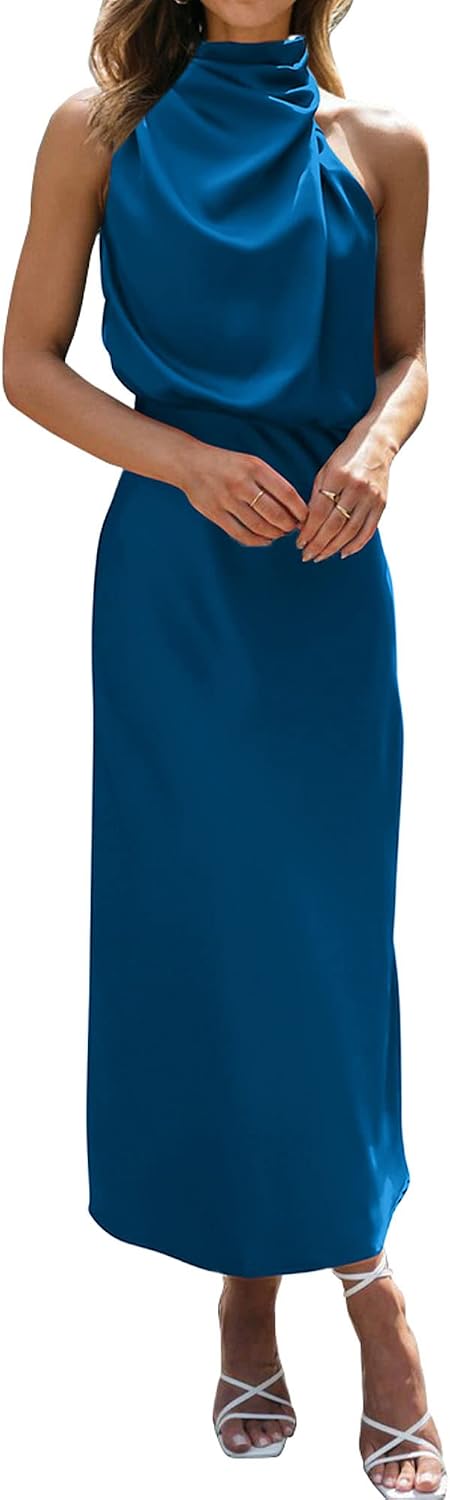 BTFBM Mock Neck Cocktail Dresses for Women Summer