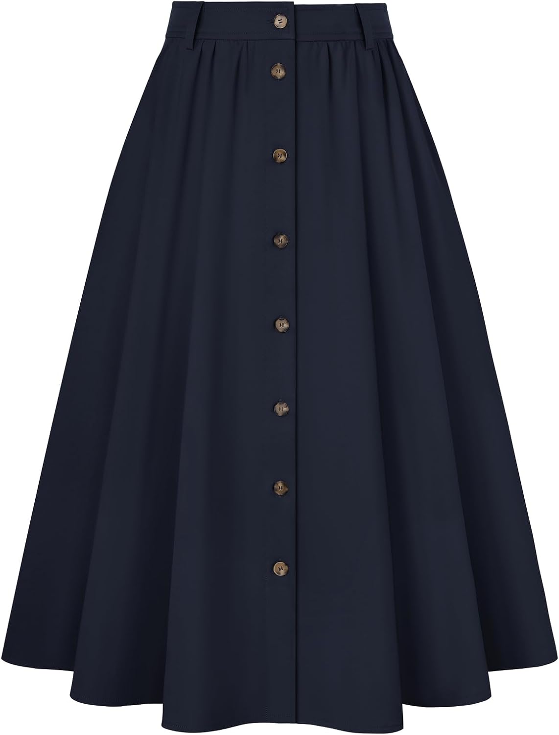 Belle Poque Women Midi Skirts High Waisted A Line Skirt with Pockets