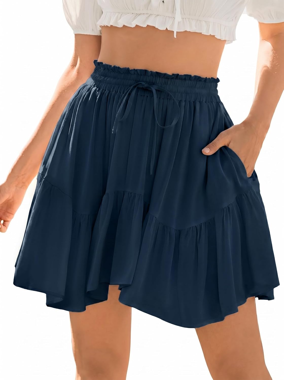 Scarlet Darkness Women Renaissance Pirate Flowy Mini Skirts with Shorts Secondary image