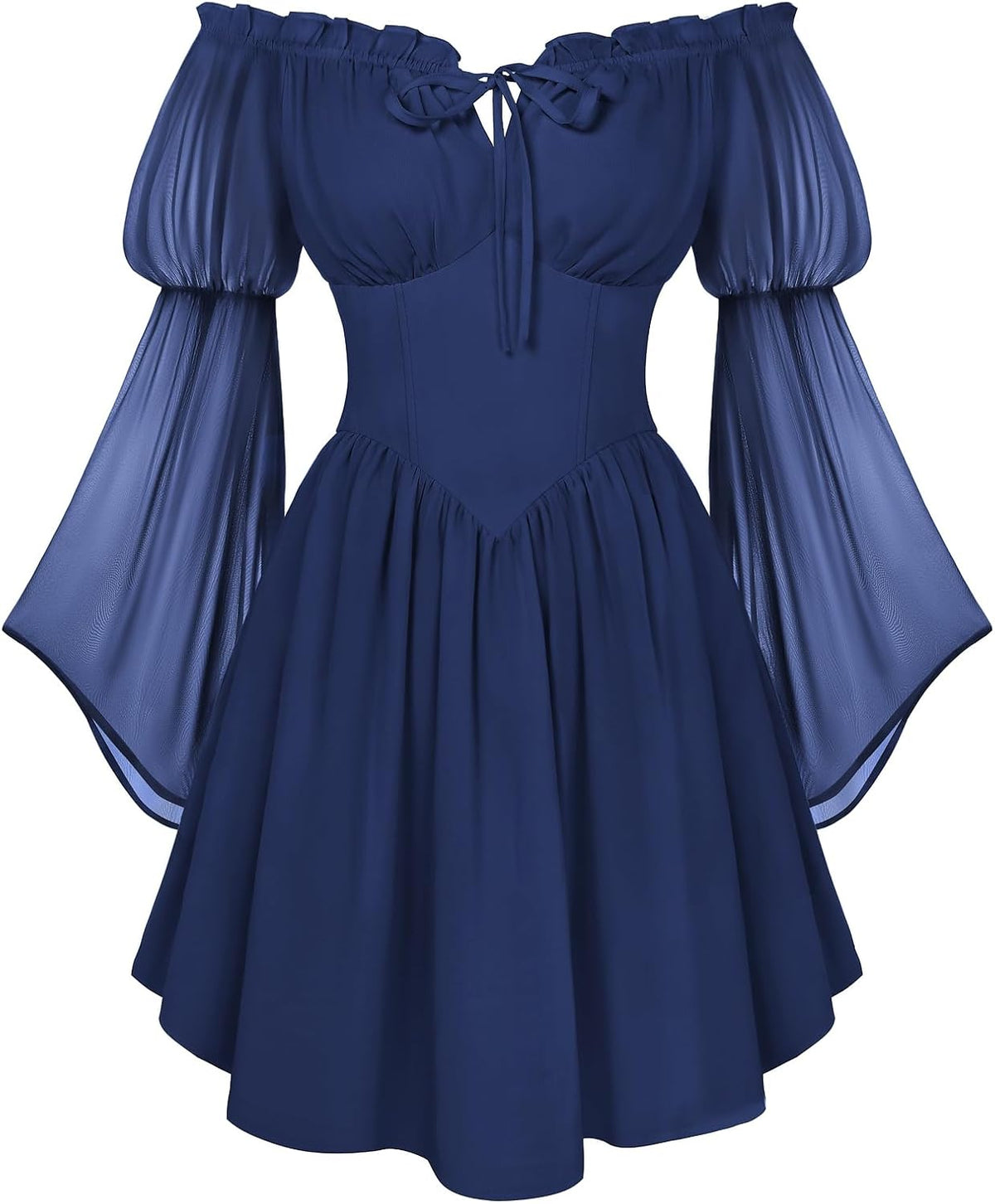 Scarlet Darkness Women's Renaissance Faire Fairy Witchy Dress with Pockets