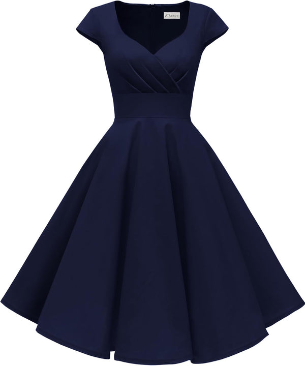 1950s Retro Vintage Elegant Dress with Pockets