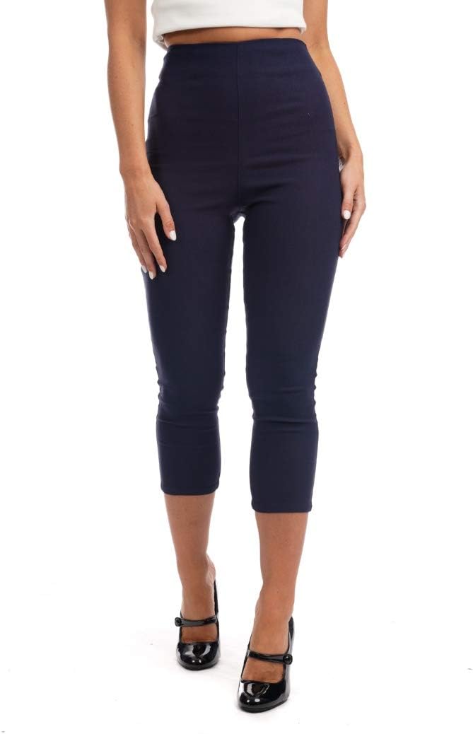 Ro Rox Ella Capri Pants for Women - 1950s Vintage Women's Trousers - High Waist Three Quarter Pant - Zipper & Slits on Back Secondary image