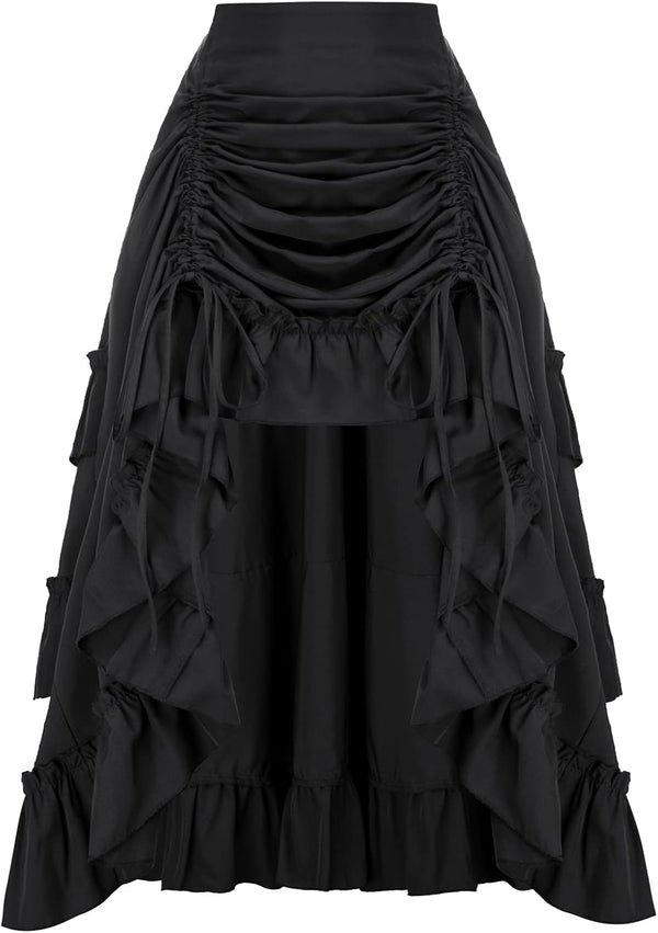 Scarlet Darkness Women Renaissance Pirate Skirt High-Low Whimsical Clothes