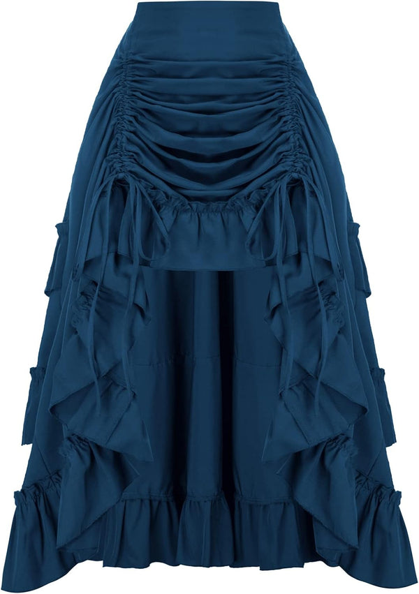 Scarlet Darkness Women Renaissance Pirate Skirt High-Low Whimsical Clothes