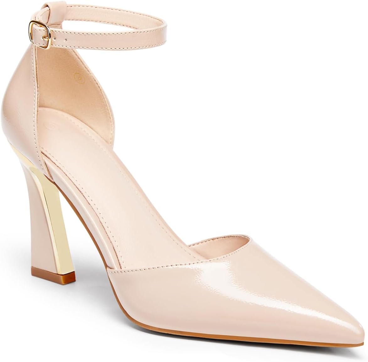 Womens Pumps Point Closed Toe High Heels Ankle Strap Heeled Sandals