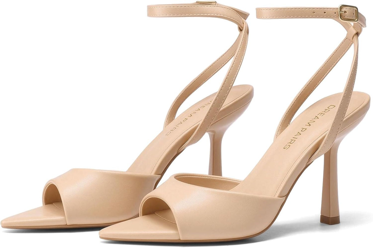DREAM PAIRS Women's Stiletto Kitten Heeled Sandals