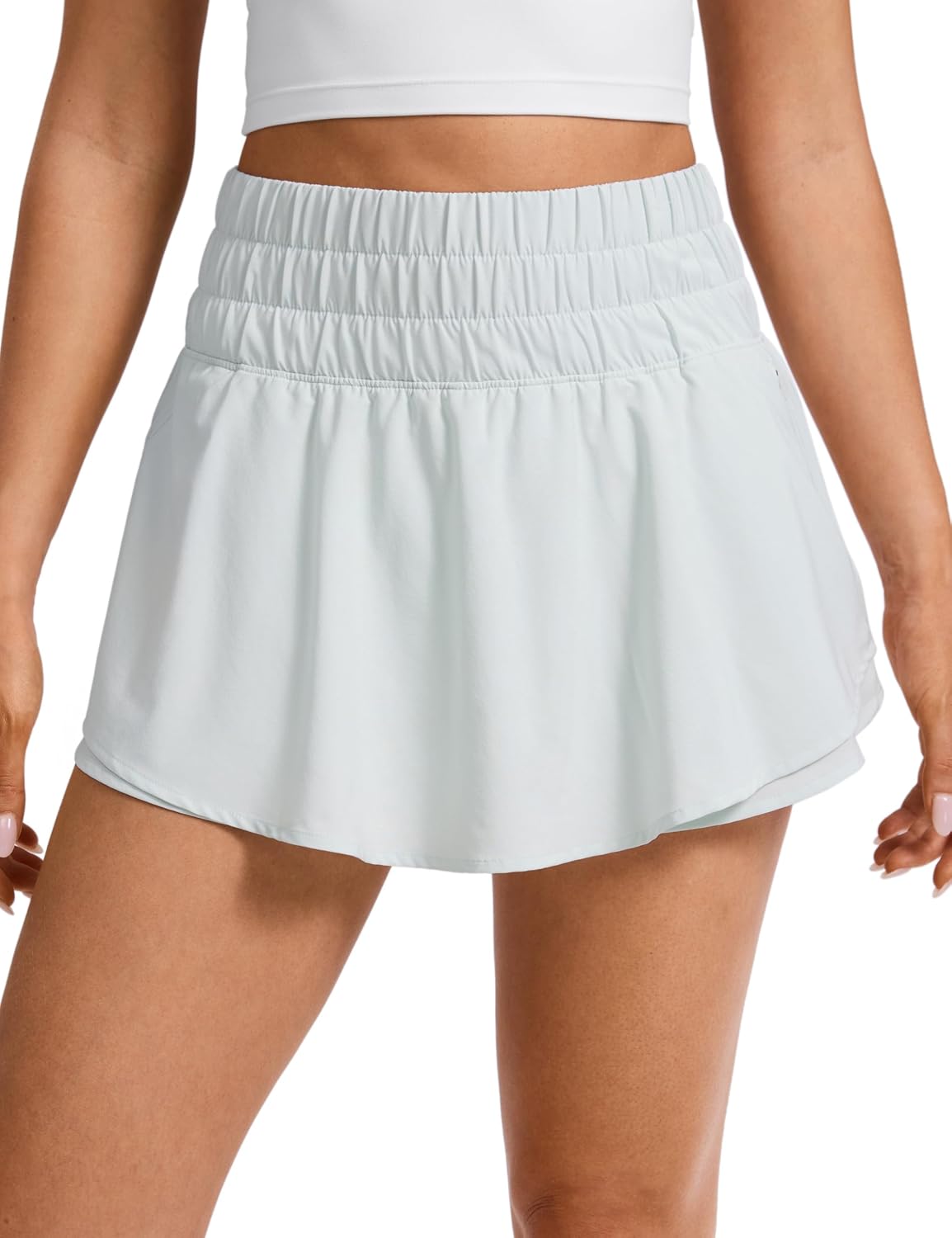 CRZ YOGA Ruffle Skirt Overlay Athletic Shorts