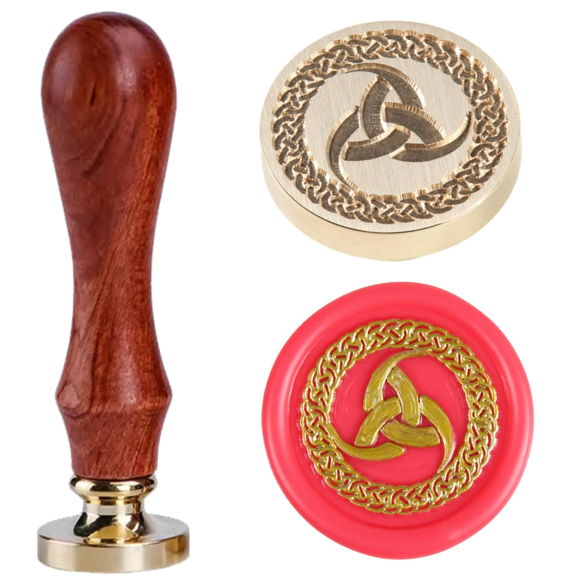 Celtic Knot Triquetra Wax Seal Stamp - Trinity Knot Sealing Wax Infinity Symbol of Endless Love - Good Luck Amulet - Irish Witchcraft Wicca Magic Wolf Vintage