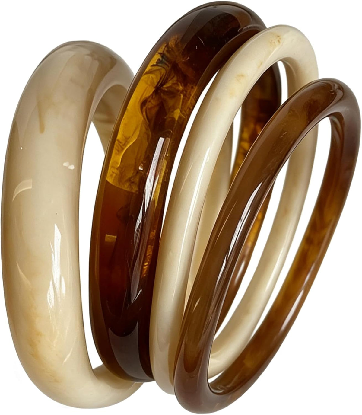 Acrylic Bangles Bracelets for Women, Irregular Acrylic Resin Chunky Bracelets Geometric Fashions Thick Statement bangle Set