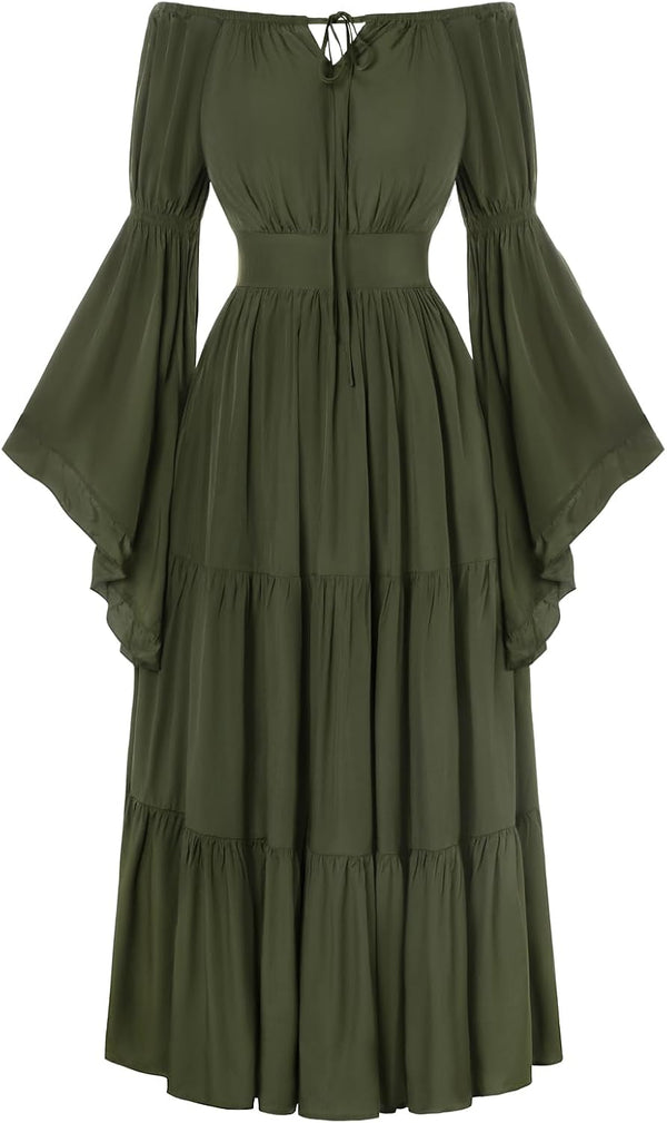 Scarlet Darkness Renaissance Dress Women Long Sleeve Off Shoulder Dresses