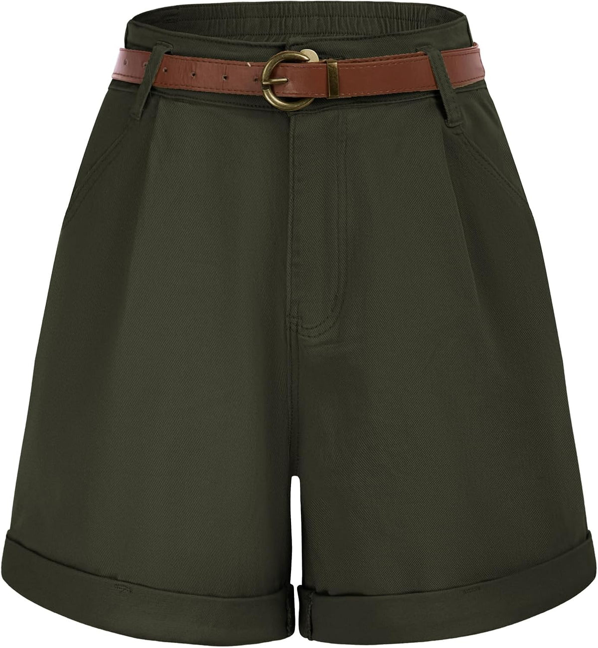 High-Waisted Wide-Leg Denim Shorts with Pockets